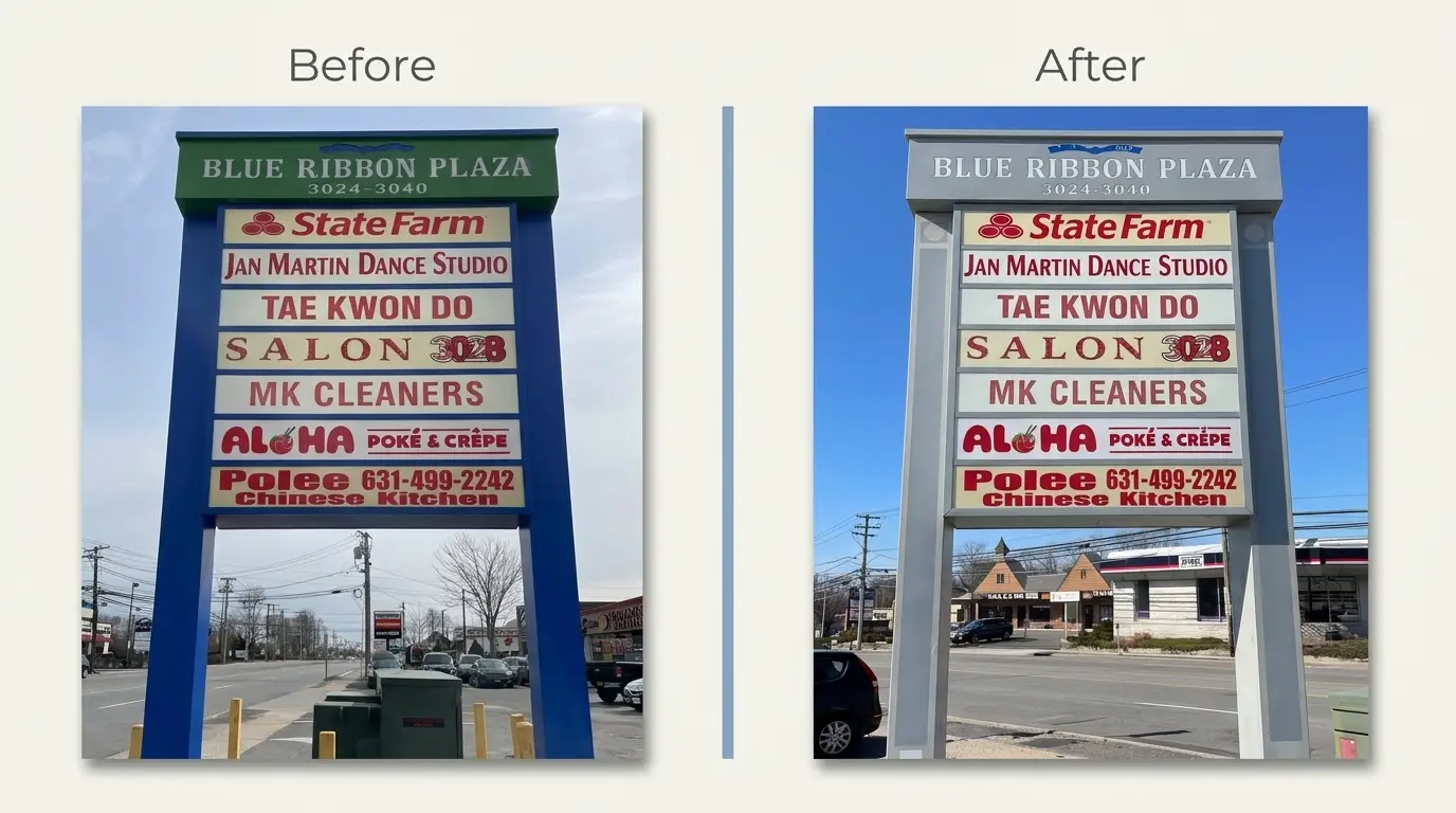 Expert Home Painters exterior commercial metal sign painting